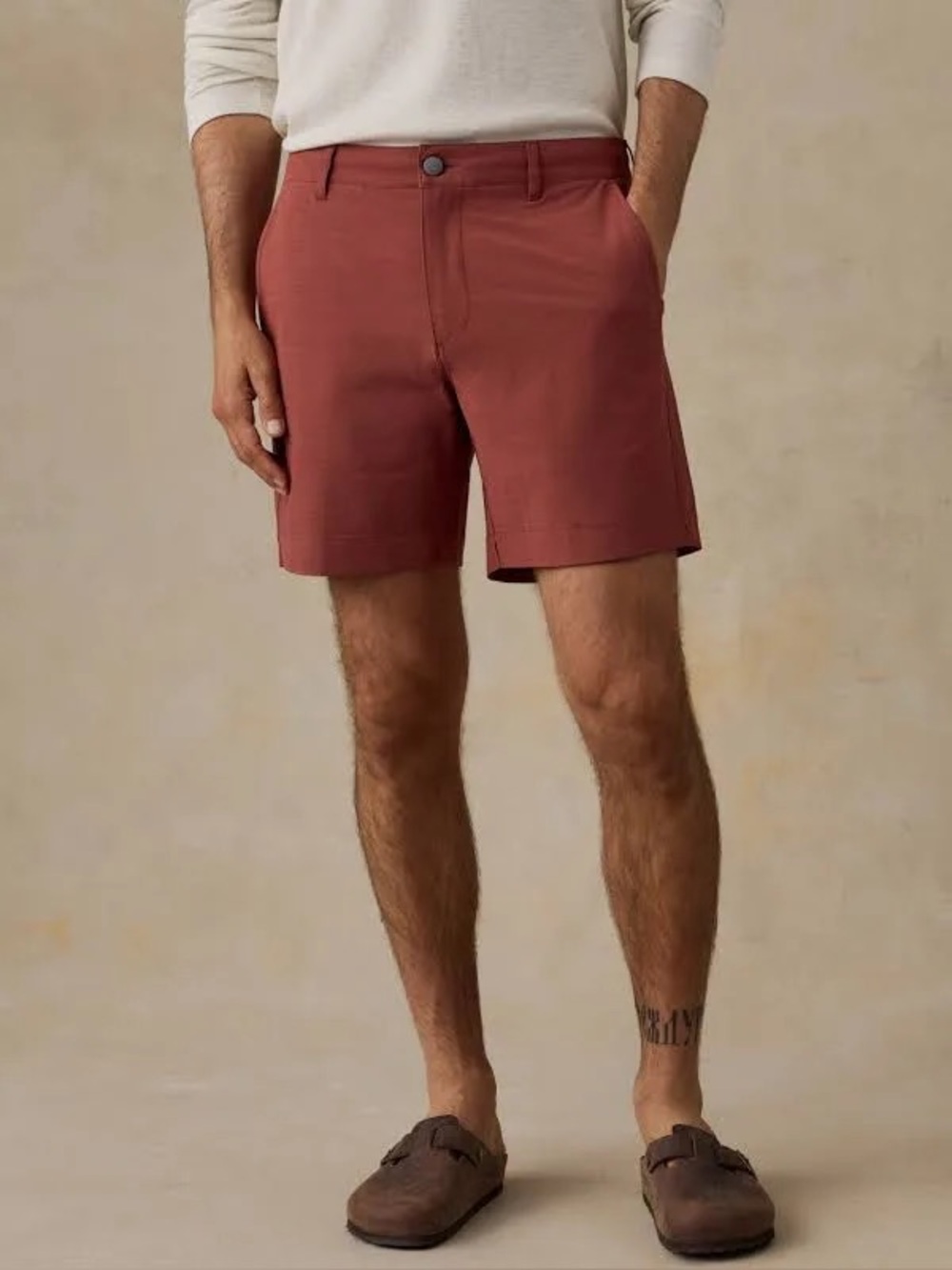 Faherty All Day Short 7" Rose Pink Hybrid Swim Shorts Mens 33